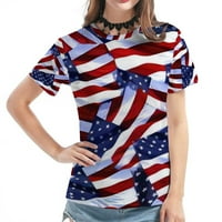 Ženska majica s grafičkim printom u donjem rublju, majice s printom Dana neovisnosti, pulover s kratkim rukavima, Bluza