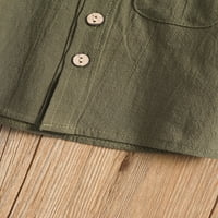 Set odjeće za dječake od ljeta do jeseni, Jednobojni jednoredni vrhovi kratkih rukava s reverom + kratke hlače
