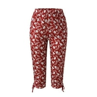 53.3. cvjetne Capri hlače za žene, tajice, Ležerne, s gradijentnim printom srca, sportske skraćene jogging hlače