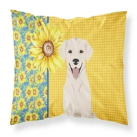 Ljetni suncokret, bijela i kremasta tkanina za Labrador Retriver, standardna jastučnica