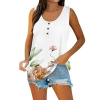 Ženske ljetne Ležerne majice bez rukava s cvjetnim printom majice bez rukava majice na kopčanje košulje