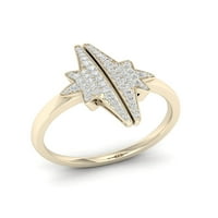 1 4CT TDW Diamond 10K žuti zlatni zvijezda modni prsten