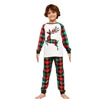 Božićne pidžame za cijelu obitelj, božićne Pidžame s printom za djevojčice i pidžame za dječake, božićna Moda, gornji dio s dugim