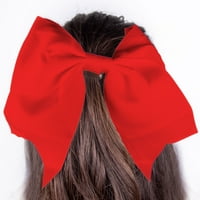 Osnova stila je crvena grosgrain mašna za kosu s prethodno pričvršćenom elastičnom trakom za kosu, mašna