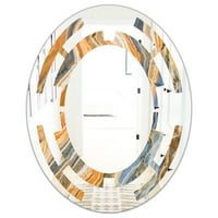 Moderno zidno ogledalo u narančastoj boji od 31,5 23,7
