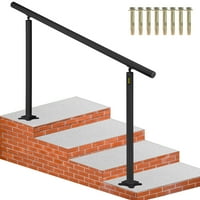 Set ograda za stepenice, rukohvati za noge za vanjske 0 stepenice, crne aluminijske ograde s podesivim kutom, unutarnje i vanjske