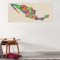 Međunarodni trendovi Karta Meksika tekstualni zidni poster 22.375 34