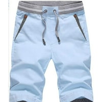 Muške kratke hlače, Ležerne ljetne kratke hlače za plažu klasičnog kroja s elastičnim pojasom i bočnim džepovima