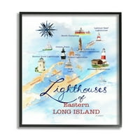 Pomorska Karta svjetionika Istočnog Long Islanda u crnom okviru, 20, dizajn