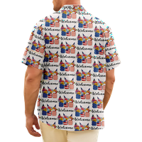 4. srpnja Muška havajska majica s državnom zastavom SAD-a grafička majica s ovratnikom s printom od 3 inča Plus veličina ulična ležerna