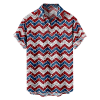 Muške majice za Dan neovisnosti s reverom i labavim džepom na prsima za kuglanje, ljetne košulje za plažu