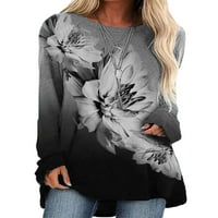 ; / Ženska labava bluza od tunike s cvjetnim printom ženska boemska majica sa životinjskim printom ležerni pulover s dugim rukavima