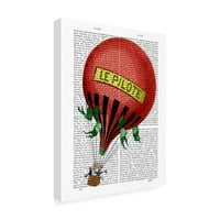 Zaštitni znak likovna umjetnost 'le pilote hot air balon' platno umjetnost od fab funky
