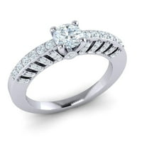 Pravi dijamantni prsten okruglog reza od 1 karata za žene, modni zaručnički prsten za mladenke od punog zlata od 10 karata 91