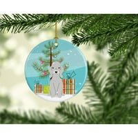 _4215 _ veselo božićno drvce Bedlington terijer plavi keramički ukras, iznutra, Višebojni