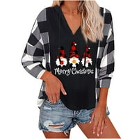 Majica s kapuljačom, ženski pulover s dugim rukavima i dekolteom u obliku slova u, košulja, ružne majice sa smiješnim printom, bluza