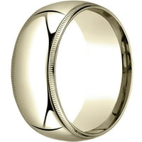 Ženski zaručnički prsten od žutog zlata od 14 karata, blago ispupčen, udobnog prianjanja, finog zrna