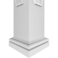 Ekena Millwork 8 W 8'H Obrtnica Klasični kvadrat koji nije kočnik Courn Fretwork Stupac W Toskanski kapital i toskanska baza