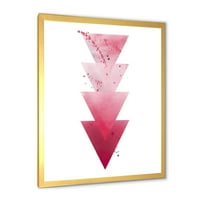 DesignArt 'Sažetak sastav geometrijske umjetnosti kompozicija Crveni trokut' Moderni uokvireni umjetnički tisak