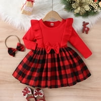Odjeća za djevojčice jesenska haljina ležerna haljina s dugim rukavima Za Djevojčice crvena,120