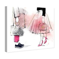 Wynwood Studio Fashion and Glam Wall Art Canvas Otisci Slučajni ili ne Outfits - Pink, White