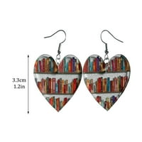 * Ženski set nakita akrilne ukrasne naušnice u obliku srca knjižničarka knjižničarka poklon knjižničarka dekor knjiga Knjiški moljac