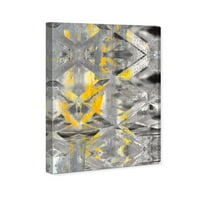 Wynwood Studio Abstract Wall Art Canvas Otisci 'Gris Roca' kristali - siva, žuta