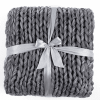 Volumetrijski pleteni pokrivač, Siva Mješavina, 50 60