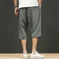 Muške sportske kratke hlače za trčanje na pruge ljetne hlače za vježbanje s džepovima elastični pojas prozračne kratke hlače