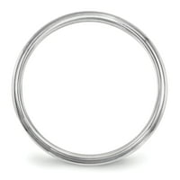 zaručnički prsten od bijelog zlata od 14 karata polukružni s rubom veličina Mei-MEI025-4