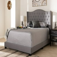 Moderni krevet u punoj veličini u boji u sivoj tkanini