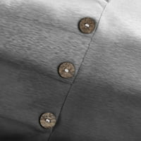 Modne Ležerne Ženske bluze s dugim rukavima s gradijentnim printom, nabrani gornji dio s izrezom i gumbima u obliku slova A.
