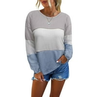 Ležerni džemper s okruglim vratom s dugim rukavima u boji za djevojčice, majice, džemperi