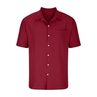 Muške majice u A-listi, Ležerne elegantne majice s kratkim rukavima i džepovima na kopčanje Plus size, opušteni ljetni top bez bora