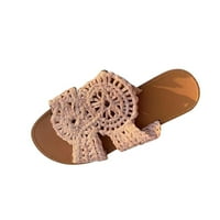 Ljetne ravne sandale ženski pokloni za Majčin dan pletene japanke s otvorenim prstima na plaži s remenom ružičaste veličine 40