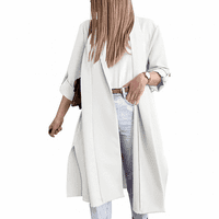 Ženski jesensko-zimski kardigan, dugi kaput s prorezom, vjetrovka
