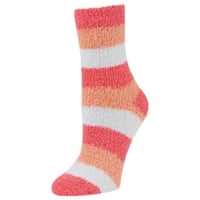 Čarape s alojom, narančaste pruge, ženski par srednje veličine, prikladne za žene veličine 5-10