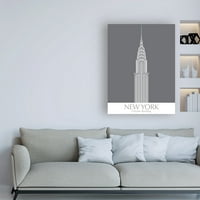Zaštitni znak likovne umjetnosti 'New York Chrysler Building Monochrome' Canvas Art by Fab Funky