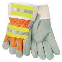 Zaštitne, reflektirajuće rukavice, ekonomična koža, narančasto-siva, narančasta, 12-inčna