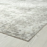 Moderni tepih apstraktne krem boje, kremasti unutarnji pravokutnik lako se čisti