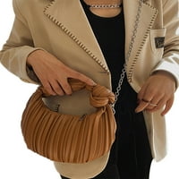 Ženska torbica s gornjom ručkom torba na ramenu odvojiva torbica ispod pazuha spojka Ženska mini modna podesiva traka s čvorom smeđa