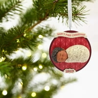 Božićni ukrasi iz godine u godinu, prvi božićni ukras za bebe od mahagonija iz godine u godinu