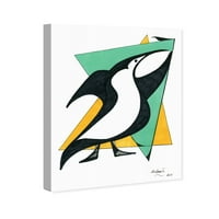 Avenue Avenue životinje zidne umjetničke platnene otisci 'Manuel Roman - Uživajte u showu' Ptice - zelena, crna