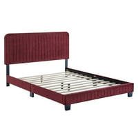 King size krevet na platformi s čupavim krevetom u tamno kestenjastoj boji