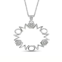 Jewelersclub bijeli dijamantni naglasak sterling srebrna mama privjesak