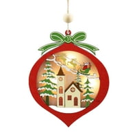 Zvono za zvono u obliku božićnog drvca, božićni drveni Privjesak, svečani svjetlosni viseći ukras