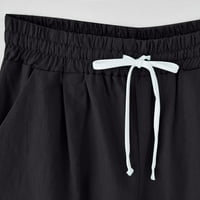 Ženske kratke hlače za vježbanje, ženske jednobojne kratke hlače za hodanje sa širokim pojasom, crne, A-Lister