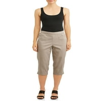 RealSize Womens 2-džepovi rastezaljke Capri hlače