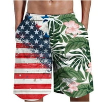 muške kupaće gaće, modne kratke hlače za plažu s printom američke zastave, ljetni havajski brzosušeći kupaći kostimi sportskog kroja