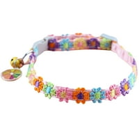 Šarena cvjetna čipkasta ogrlica za mačke, mačiće, zvono, Ukrasna ogrlica za pse, Podesiva ogrlica za kućne ljubimce